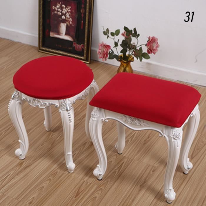 Zalati Housse Tabouret Carré Extensible Antidérapante - Gris 30-34 Cm - Protection Confort