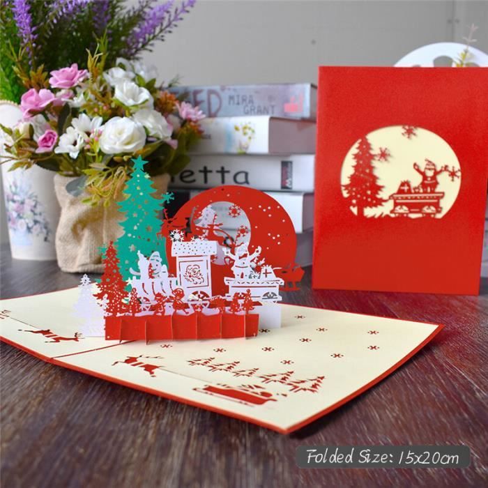 Carte Pop-Up 3D LIN Mariage - Cœur Avec Colombes, 15x15cm - Carte D'Invitation Ou De Vœux Manuelle