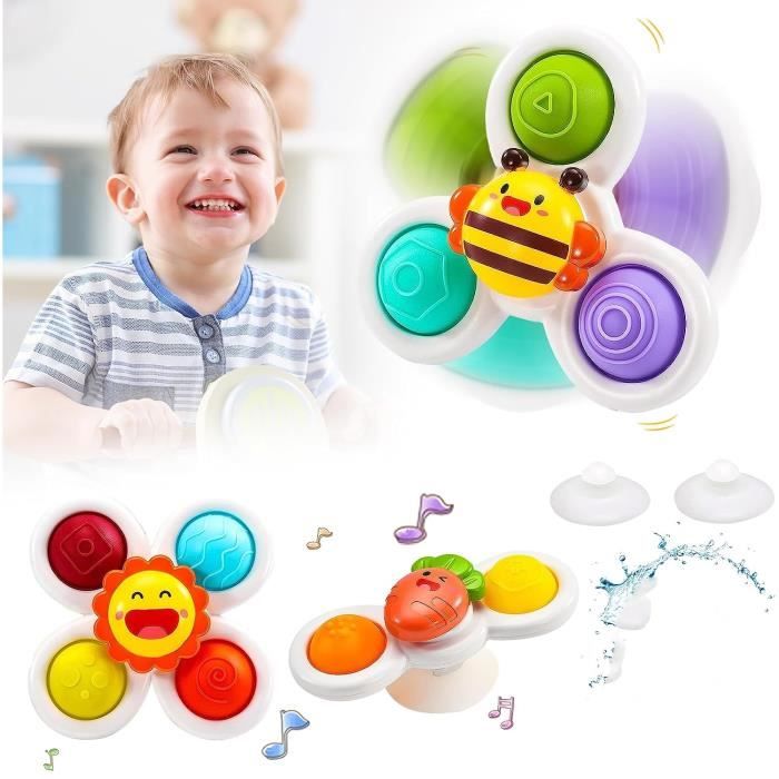 3 Pcs Spinner Bebe Ventouse Baby Jeu Jeux Suction Cup Toys Fidget