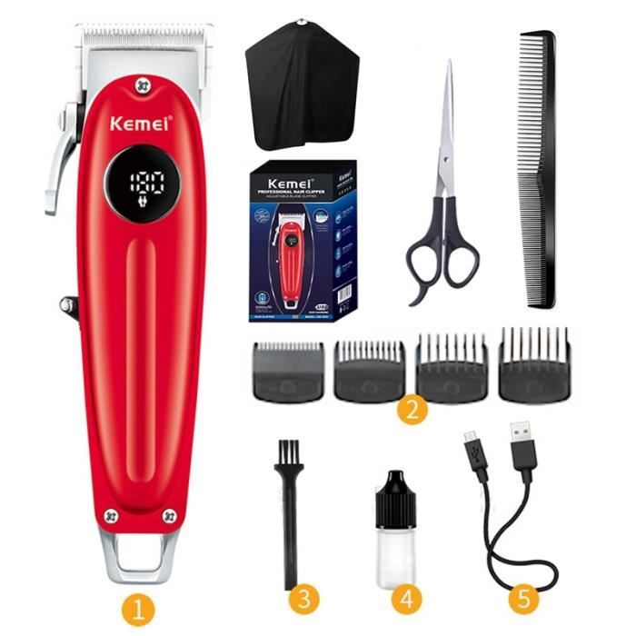 Tondeuse Professionnelle Mini Kemei – Pour Cheveux, Barbe & Corps – Rechargeable USB-C – Neuf