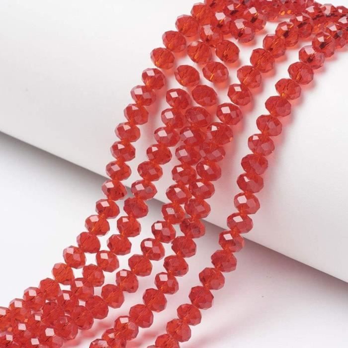 7 Belles Perles de Verre Rondelle de Haute Qualté 12x8mm Perles à Pos