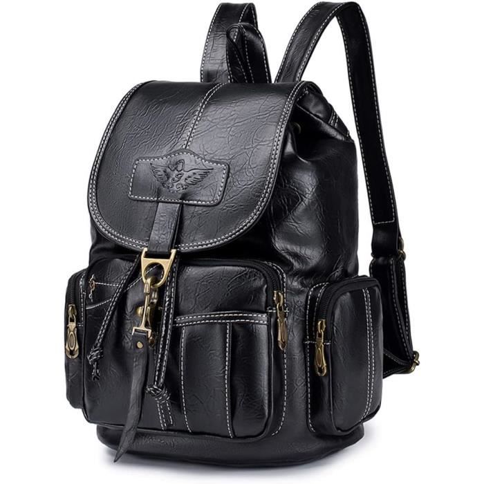 Sac à Dos Anti-vol SPAHER En Cuir PU - Grand Format 31x35cm - Étanche, Poche Cachée - Pour École/Voyage