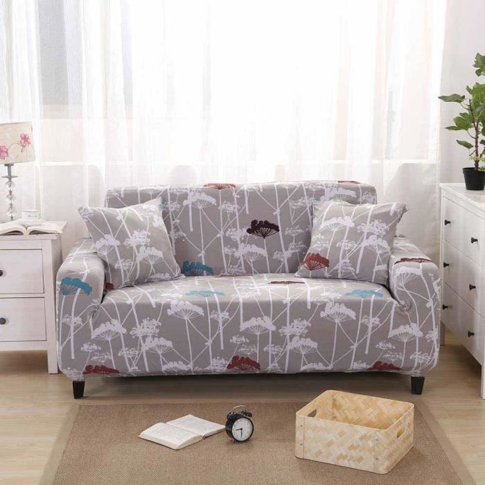 Gris, 3 place+ 2 place Housses de Canap/é Extensible Polyester Spandex Housse Protecteur Canap/és Tissu Stretch Slipcovers /élastique forme L inclus 1pc 3 places + 1pc 2 places 145-185cm 190-230cm
