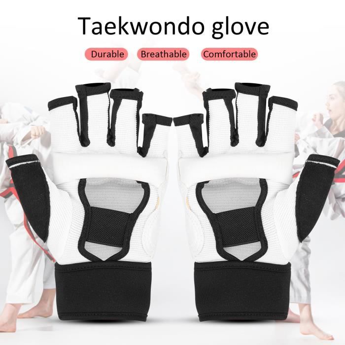 2pcs Gants de Taekwondo Protecteur de Main Enfants Adultes Gants de Boxe de Lutte (S )