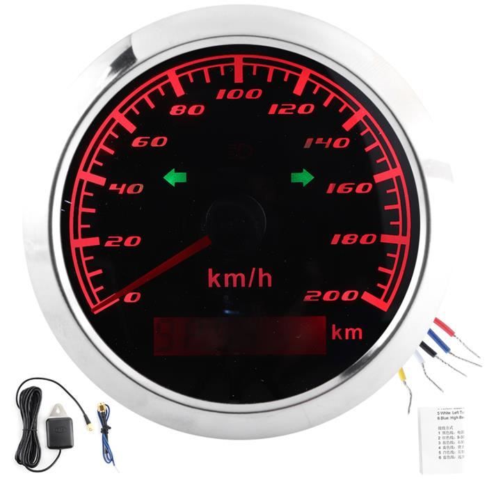 Dioche Indicateur de vitesse GPS Compteur de vitesse GPS universel Aukson 200KM/H 0-999999KM compteur kilométrique auto compteur