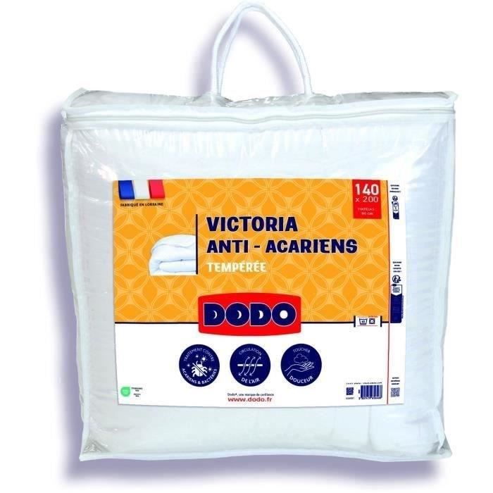 Couette Tempérée 300 gr/m² - DODO - VICTORIA - Anti-Acariens - 140 x 200 cm - Blanc