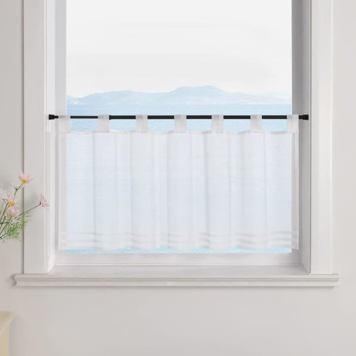 Rideau Brise-Bise Avec Passants - Pour Cuisine, Bistro, Transparent