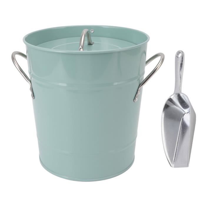 Poubelle Métal Galvanisé Amosfun - Seau Portable Avec Poignée, 31x17x17cm, Pour Extérieur, Jardin, Salle De Bain