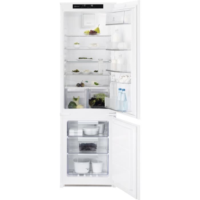 Réfrigérateur Combiné ELECTROLUX LNT7TF18S - Congélateur bas - Intégrable - Blanc