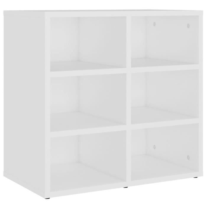 Meuble d’entrée - ESTINK - Armoire à chaussures - Blanc - 52 5x30x50 cm - 6 Paires
