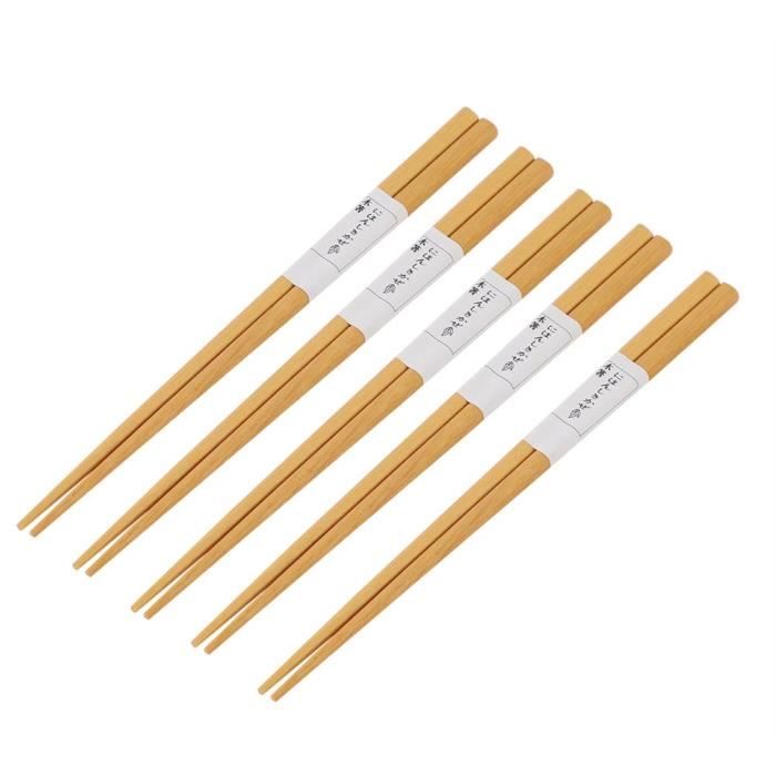 Jeu De 4 Baguettes Japonaises Réutilisables En Bois Naturel Avec Repose-baguettes - Marque Mainuisi - Style Zen