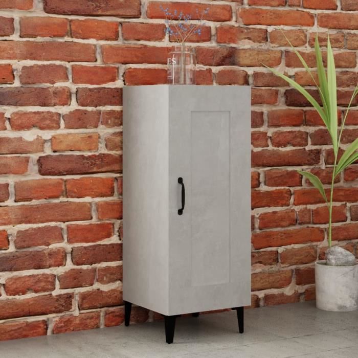 FAMIROSA Buffet Gris Béton 34 5x34x90 cm Bois dIngénierie-424 FAMIROSA Buffet Gris Béton 34 5x34x90 cm Bois dIngénierie-424