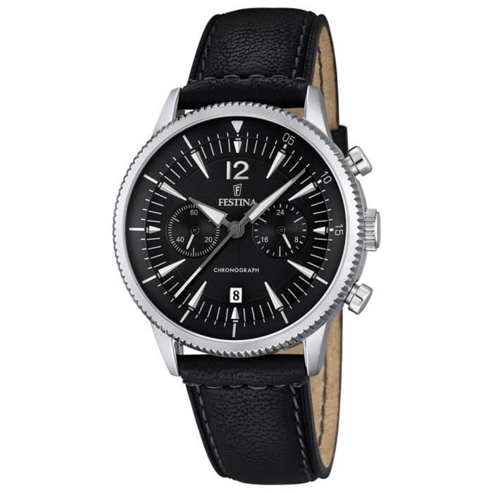 FESTINA Montre Homme Retrograde Analogique Quartz Cuir noir UF16870 4 Cdiscount Bijouterie