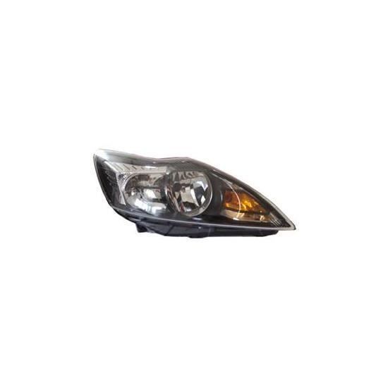 Phare Optique avant droit pour FORD FOCUS II phase 2 de 2008 à 2011, H7+H1, fond noir,.