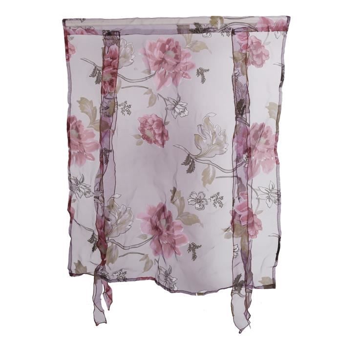 Rideau Fenêtre Motif Floral Bleu Botanique 132 X 48 Cm - Style Champêtre Naturel, 1 Panneau