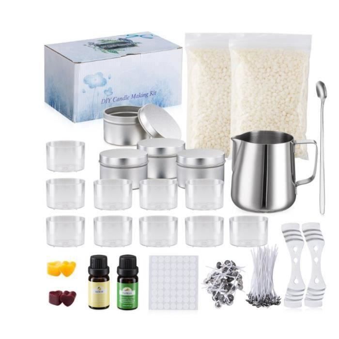 Kit Fabrication Bougies Professionnel - Pot Inox 900ml, Cire De Soja, Thermomètre, Outils - 6