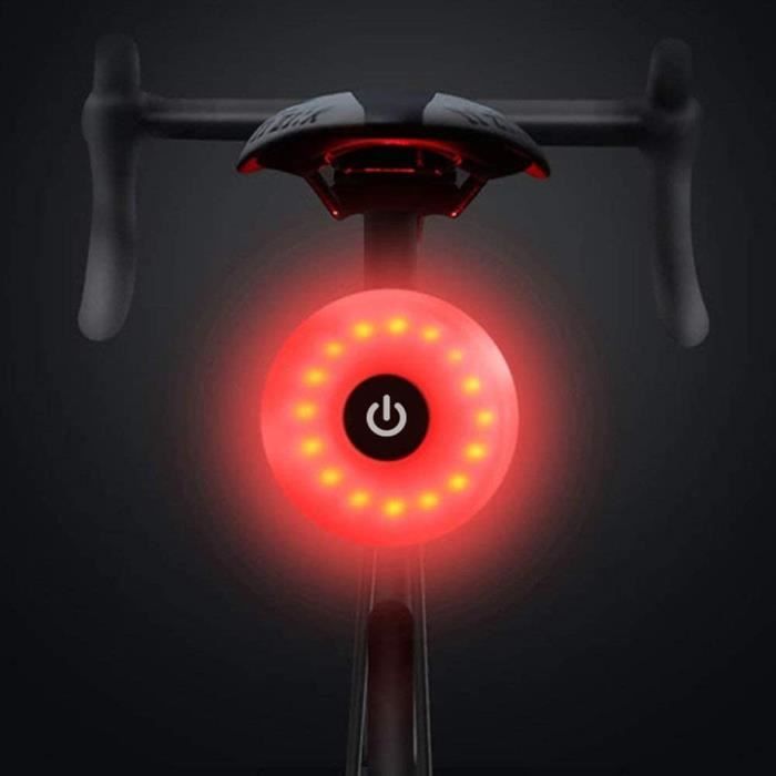 Feu arrière de vélo, Avertissement étanche Rechargeable LED USB 5 Modes lumière arrière