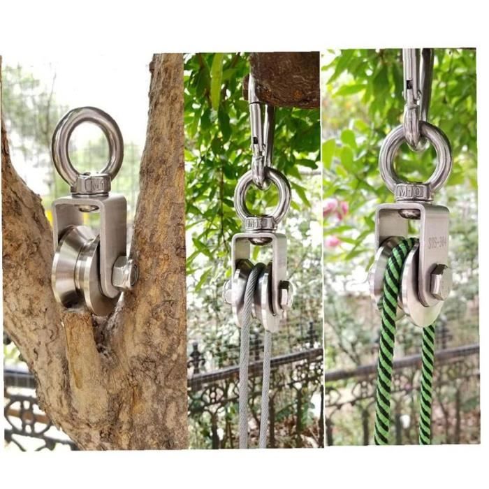 Poulie Acier Inoxydable, 6 Pièces Poulie De Traction De Poulie De Câble Métallique 25 Mm Nylon