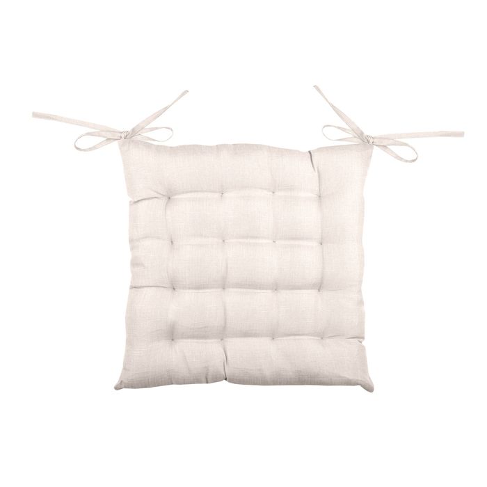 Galette de chaise unie en 16 points Beige 40x40 cm Galette de chaise unie en 16 points Beige 40x40 cm