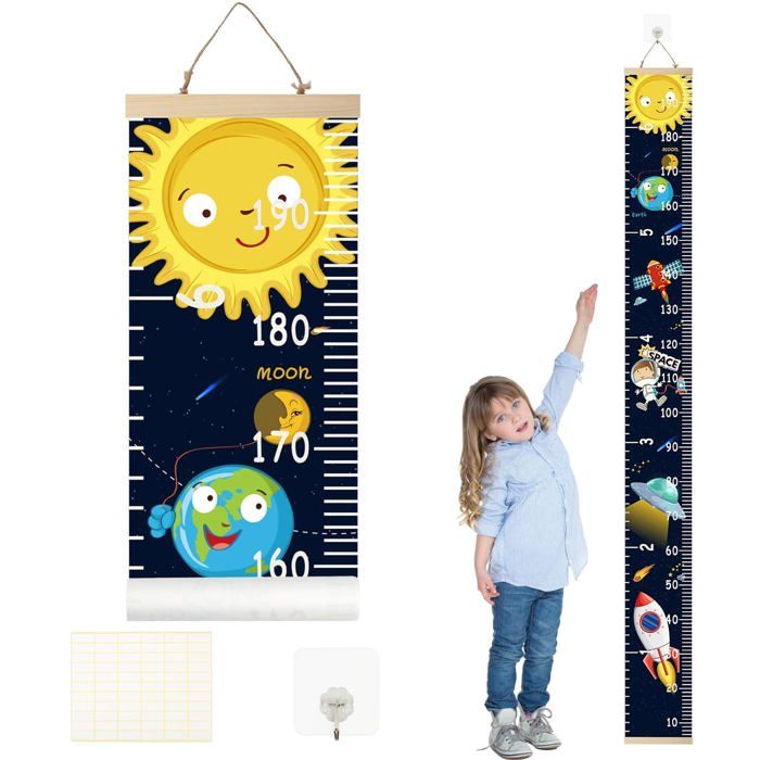 Toise Murale Pour Enfants - Tableau De Croissance Créatif à Accrocher Dans La Chambre Ou Salle De Jeux