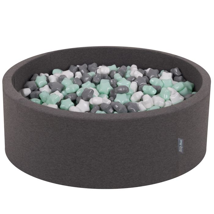 KiddyMoon Piscine à Balles Bébé Quart Angulaire 90x30 Cm - Fosses à Boules Sans Balles Gris Clair - Jeu Sensoriel Enfant