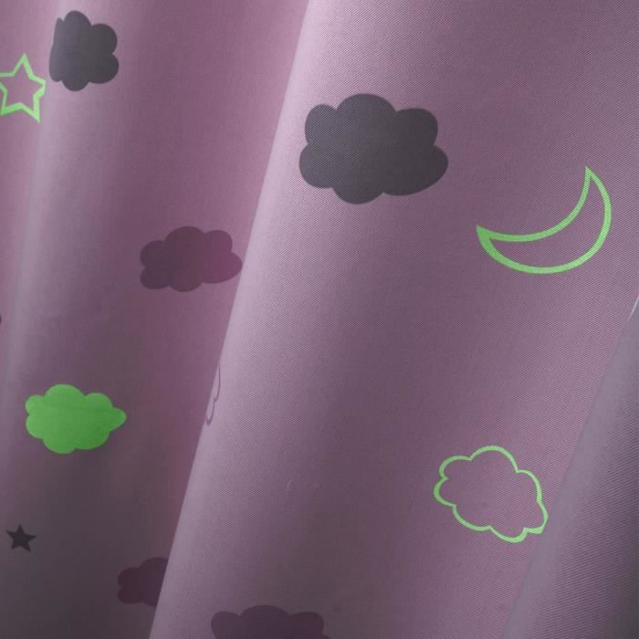 Rideau Occultant Phosphorescent Arc-en-Ciel – 135x180 Cm, œillets, Pour Chambre D’enfant