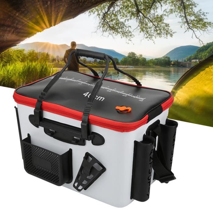 Seau Pliable Seau De Pêche Pliable EVA 50 Cm - Multifonction Noir - Imperméable Et Portable Pour Extérieur Multifonction Camping Randonnée
