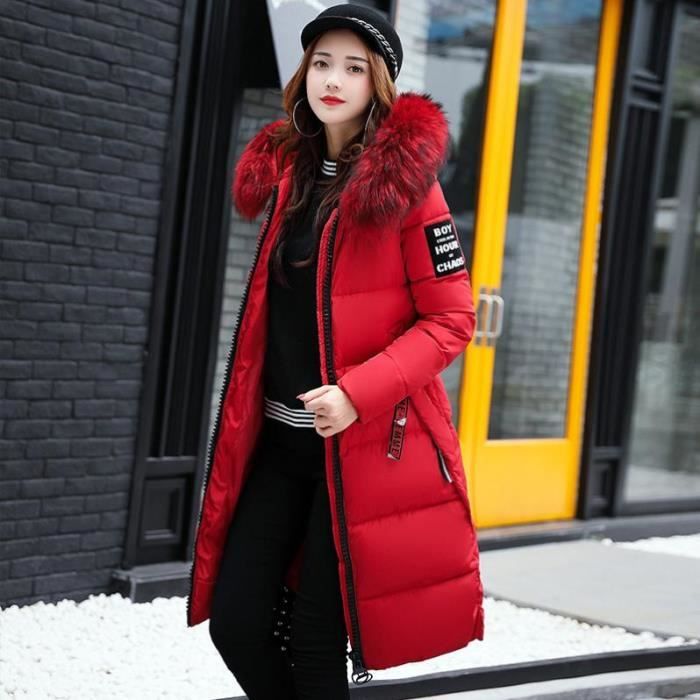 DOUDOUNE Femme Mode Ample Garder au chaud Grand collier de fourrure Coton Rouge1 CL Rouge1 Cdiscount Pret a Porter