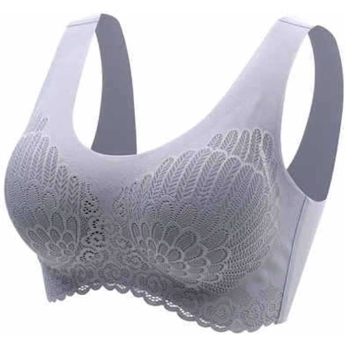 Soutien-Gorge Femme Sport Dentelle Respirant - Brassière Coton Bio Ajustable Grande Taille Confortable