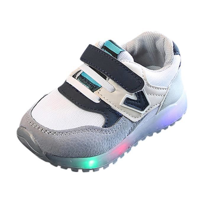 Toddler Bebe Garcons Filles Enfants Mesh Sneakers Lumineux Courir Led Lumiere Chaussures Gris Xyygy Gris Cdiscount Chaussures