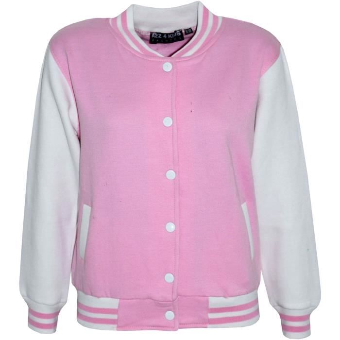 Veste De Baseball Enfant Garçon/fille - Manteau D'hiver Chaud Avec Poches, Coupe Ample - Pour Quotidien Et Extérieur