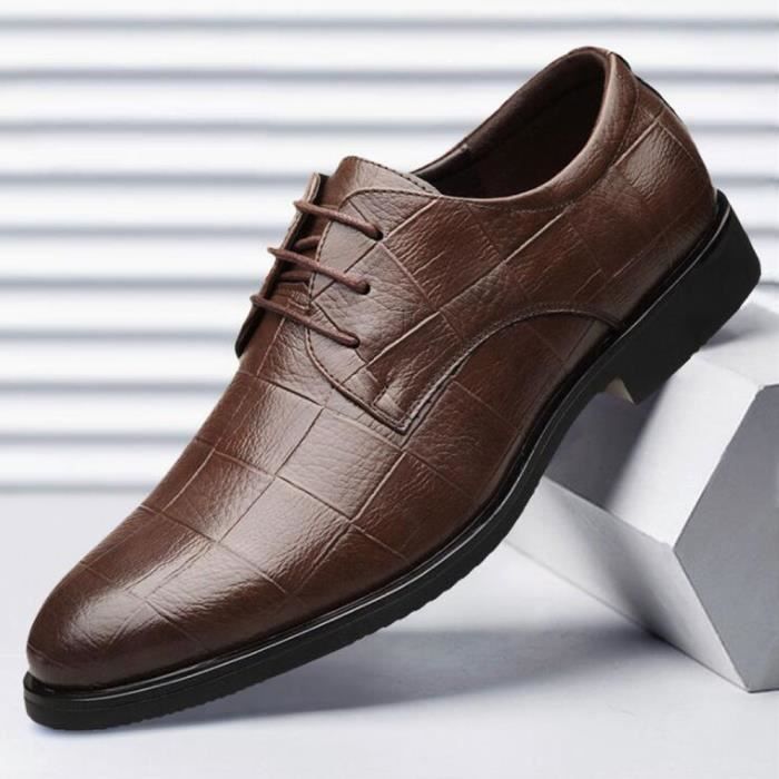 Derby Homme Chaussures de ville en cuir Marron Marron Cdiscount