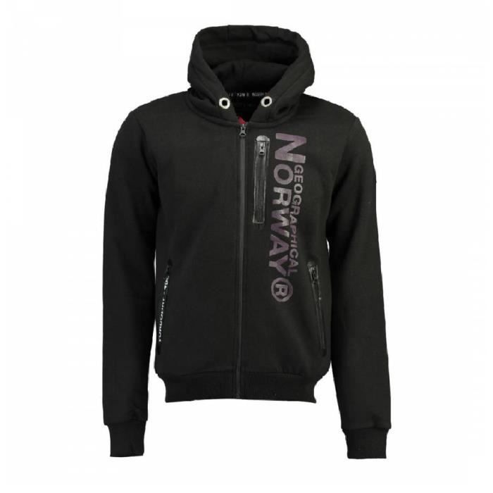 Sweat à capuche Noir Garçon Geographical Norway Fascarade