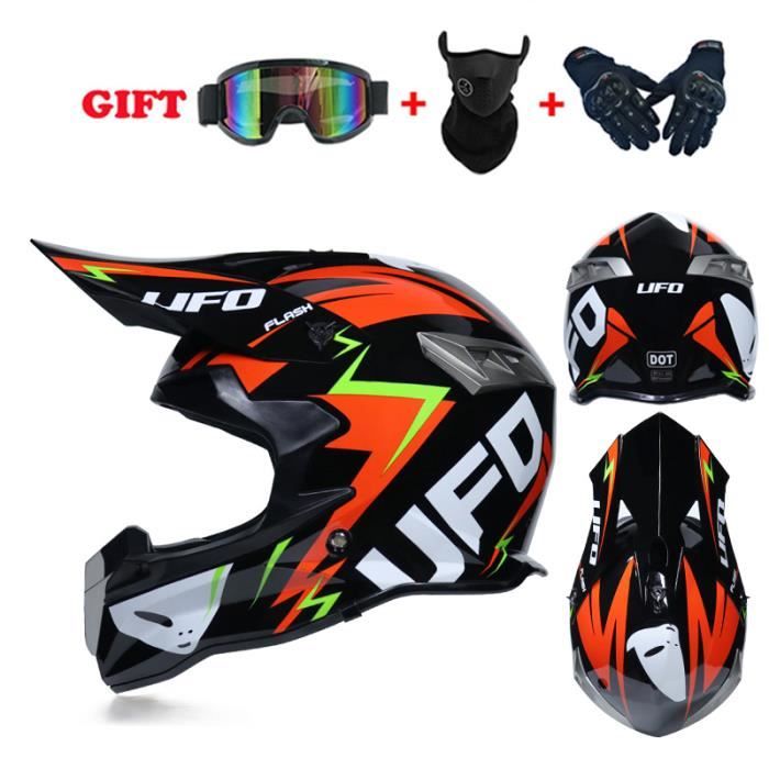 Casque Vtt Quad Cross Casque Motocross VOMI Intégral - Set Complet Avec Lunettes, Masque Et Gants | Taille S à XL Casque Moto Cross Enfant