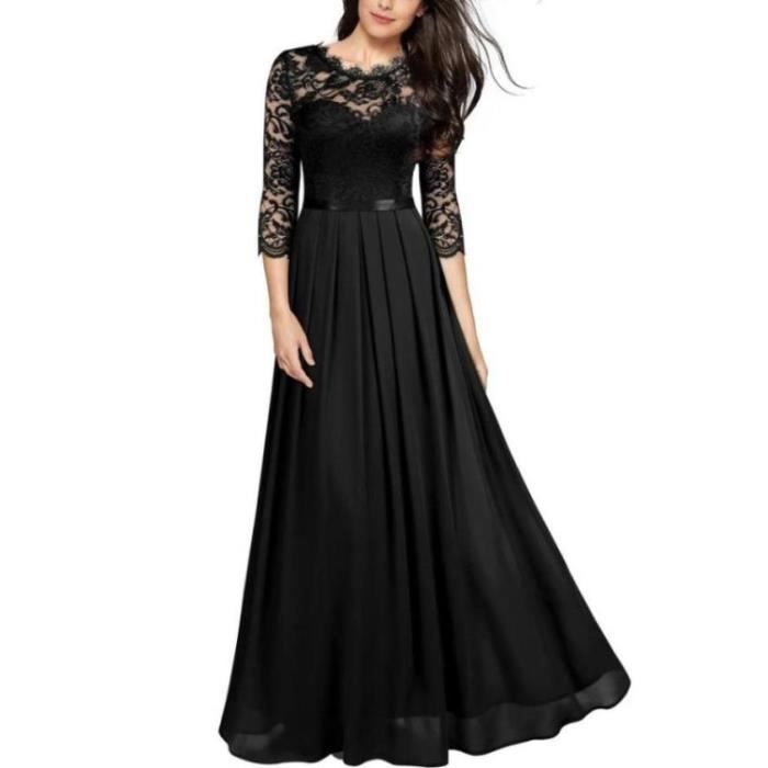 Robe Soiree Robe Longue Empire Dentelle Robe Empire Noire Robe De