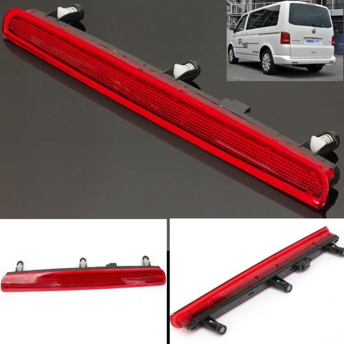 Yctze ABS 12 V LED feu stop de frein de haut niveau arri/ère feux de freinage clignotants pour T5 Multivan Transporter 03-15 7E0945097A rouge