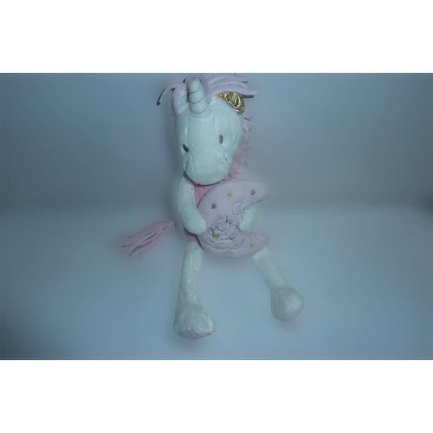 Doudou peluche musicale licorne 35 cm Nicotoy