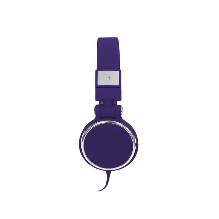 Casque audio - WE - Casque filaire bleu - Micro intégré - Écouteurs rotatifs - Câble plat anti-noeuds