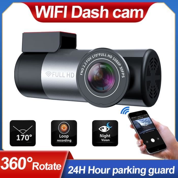 Mini Caméra de Tableau de Bord WIFI Full HD 1080P pour Voiture, Enregistreur de Conduite avec Vision Nocturne Sans Fil, Capteur G