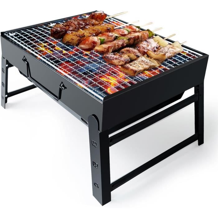 Barbecue Portable Smokki House Deux Niveaux Pour 6 Brochettes, Pliable, 2 Mm
