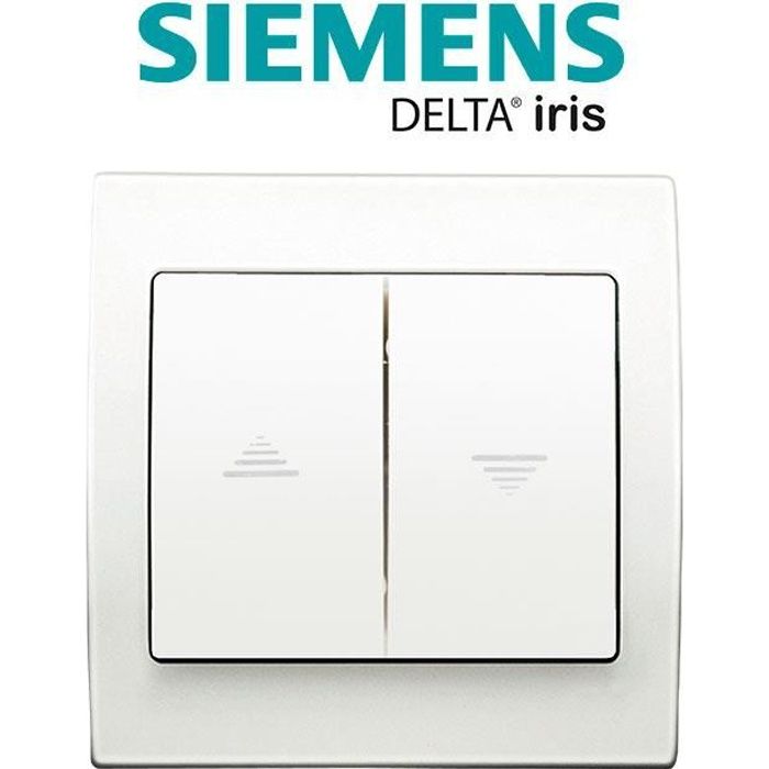 Siemens - Interrupteur Volet Roulant Blanc Delta Iris + Plaque basic Blanc