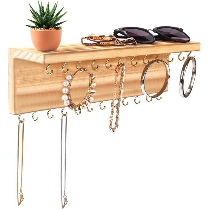 Présentoir Bijoux En Bois 4 Niveaux 48 Cm - Arbre à Bijoux Pour Colliers, Bracelets & Montres