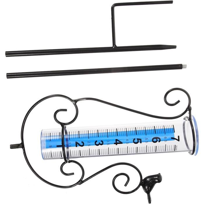 Pluviomètre Décoratif En Verre Pour Jardin - Forme Cœur - 42.6cm - Cadre Métal