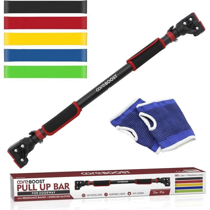 Barre Traction Porte Réglable Sans Perçage Barre Traction Porte 200kg - Réglable 70-92cm Sans Perçage Niveau équipement Fitness