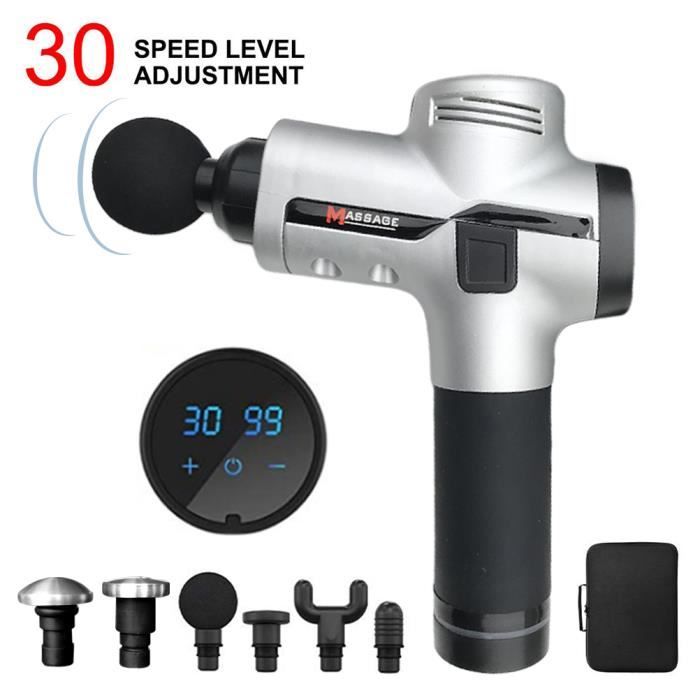 Pistolet De Massage Musculaire Professionnel - 30 Vitesses, 8 Têtes, écran LCD, Neuf