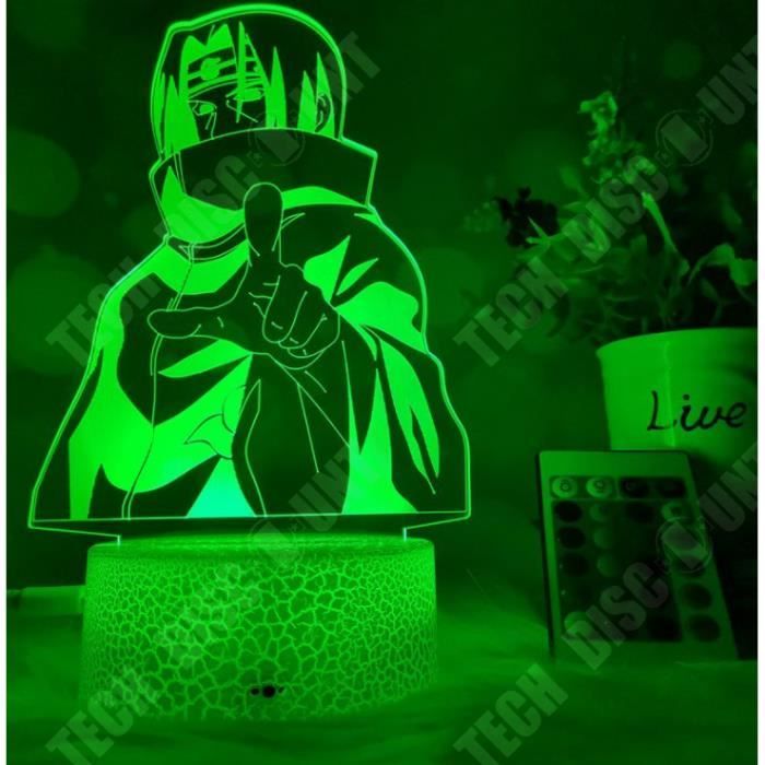 td® veilleuse 3d,3d led veilleuse naruto uchiha itachi action figure 7 couleurs toucher illusion optique lampe de ep1408