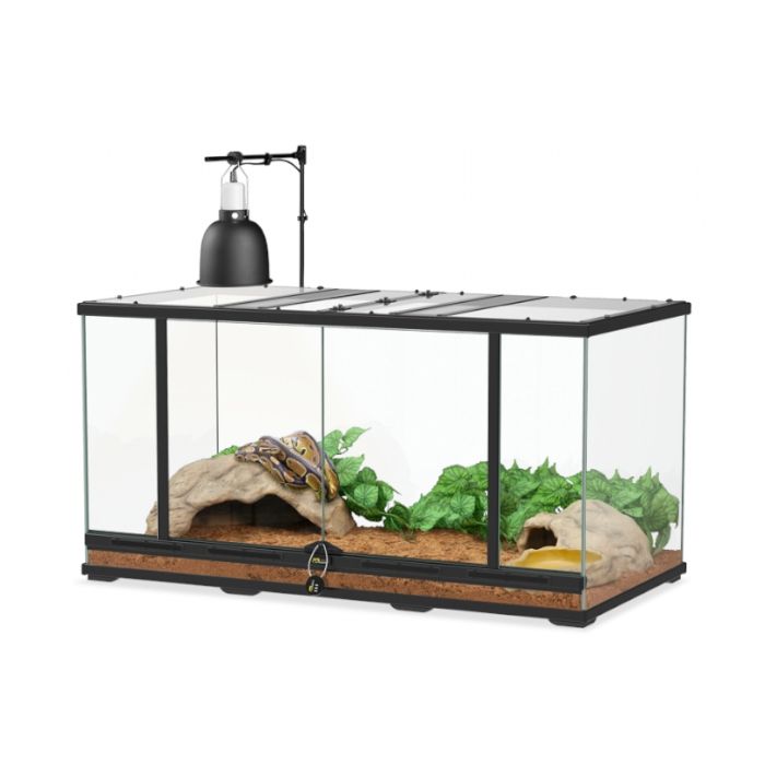 Comparer les prix de Kit Terrarium Serpent Adult 98x50x50cm - Terratlantis - Noir - Reptile - Verre - Rectangulaire