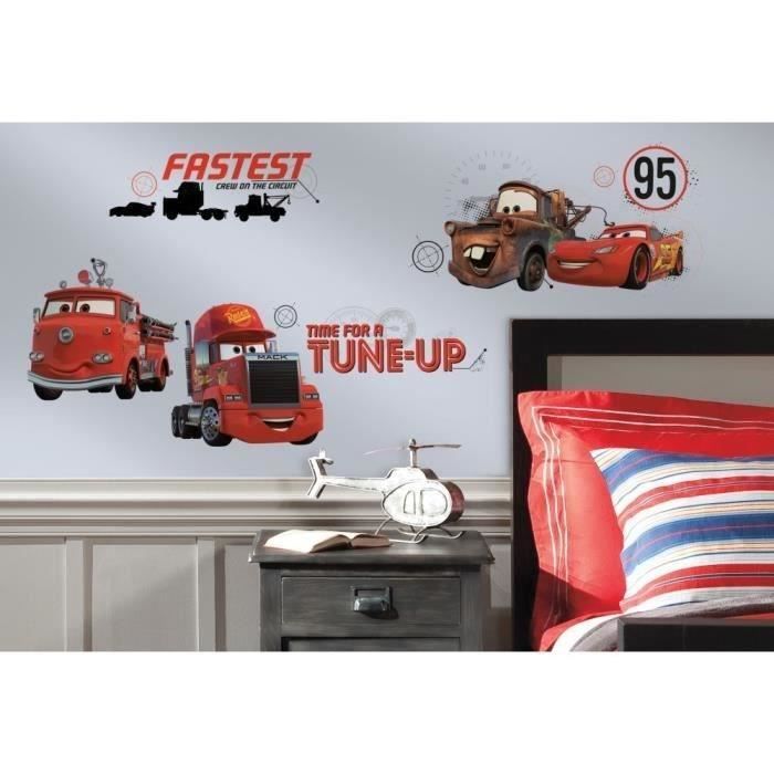ROOMMATES Stickers DISNEY CARS FRIENDS repositionnables 4 feuilles de 10,1cm x 44,1cm