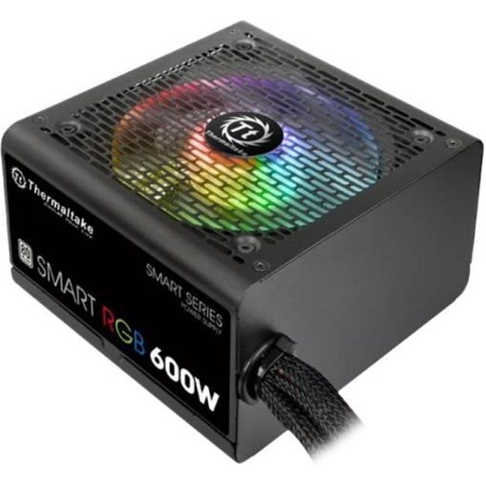 THERMALTAKE Alimentation PC - Smart RGB - 600W - Certifiée 80PLUS