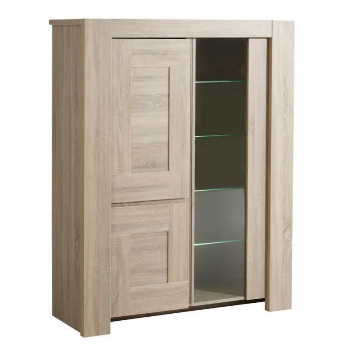 Armoire de salon Chêne Brut ATHIAS L 123 x l 49 x H 158 cm